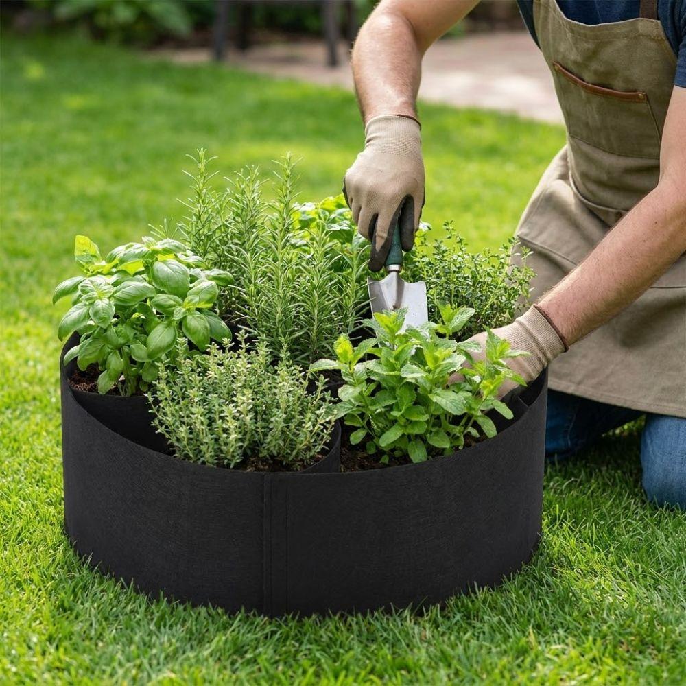 Freestanding Garden Grow Bags 7 Grids Divided Planter Planting Container  for Home Gardeners