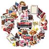 35-70pcs Retro Travel Lifestyle Stickers Aesthetic Decals For Laptop Phone Fridge Luggage Water Bottle Stationery Stickers