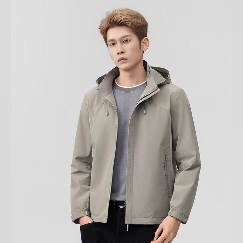 Men's Casual Hooded Jacket with Detachable Hood