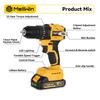 MELLWIN 13MM Bürstenloser Elektrohammerbohrer 25+3 Drehmoment Flachbohrer Schraubendrehersatz Home DIY Elektrowerkzeuge für Makita 18V Batterie