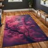 Oriental Cherry Blossom Area Rug Traditional Plum Flower Floor Carpet Non Slip Washable Mat Style Decor Rug for Living Room