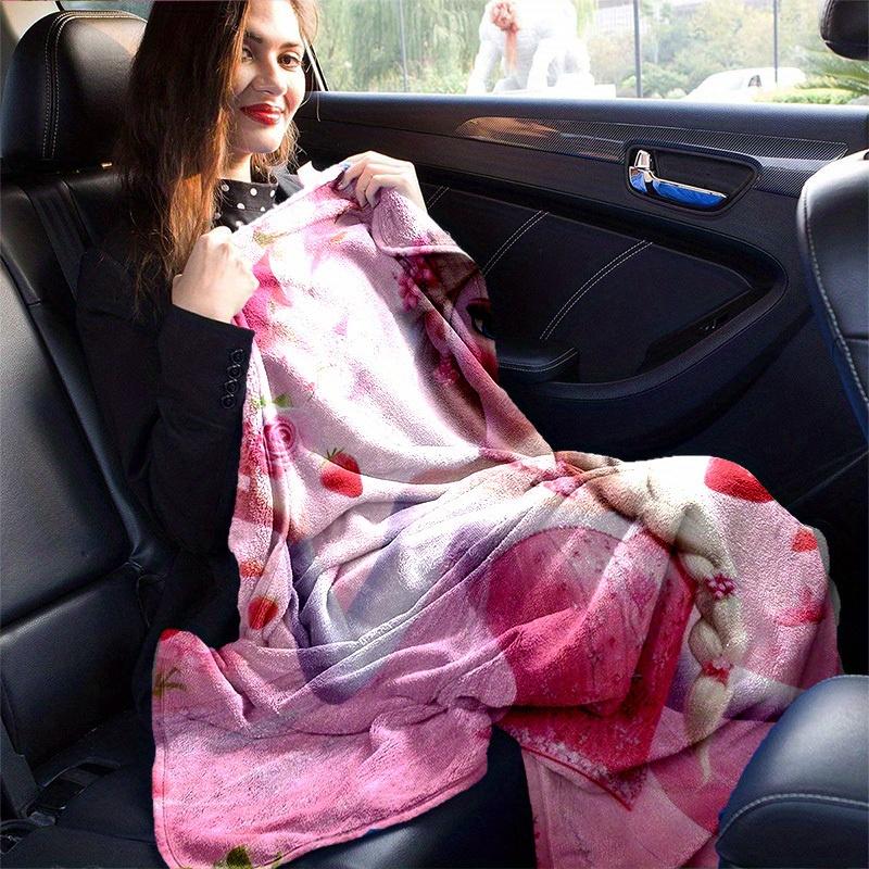 1pc, Elsa Frozen Princess Pink Floral Throw Blanket Home Decor, Couch Cover, Outdoor Blanket, Gift for Friends, Throw, Suitable for Bedroom,