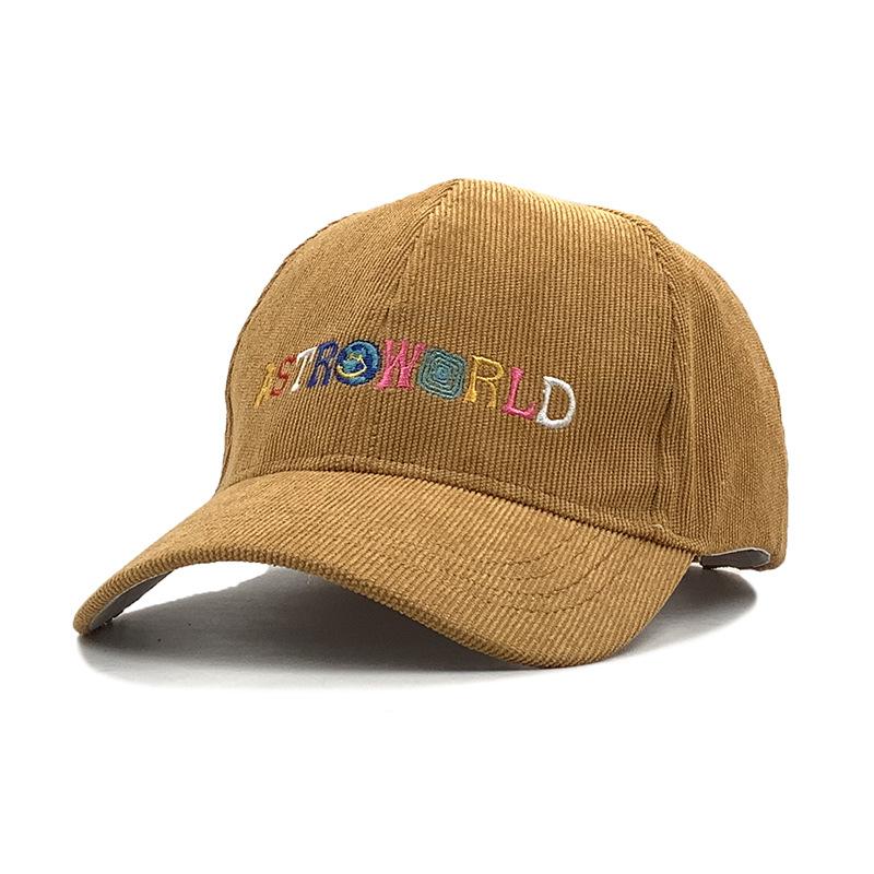 Вельветовая Бейсболка Astroworld Кепка, Шляпа Adjustable жёлтый