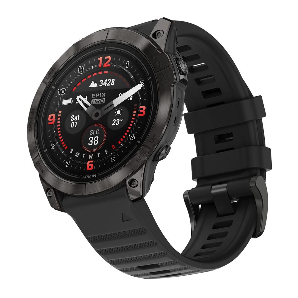 Outdoor Sports Band for Garmin Epix Pro 47mm 51MM Waterproof and Sweatproof Garmin Quick Fit Silicone Band for 22mm 26mm Quick Fit