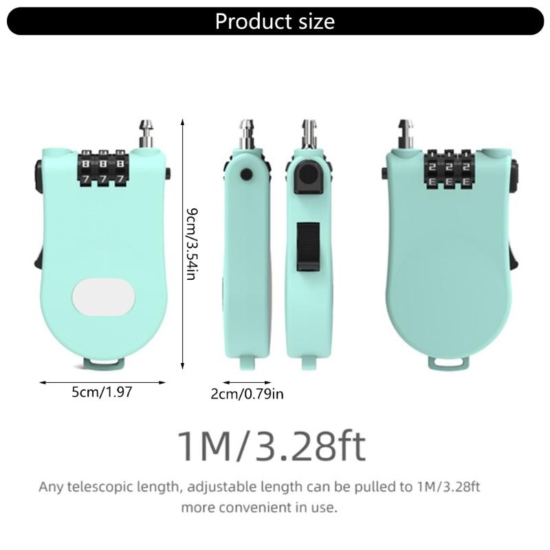 Heavy Type Combination Cable Lock for Bicycles Motorcycle Luggage Backpacks Security With Regulable Steel Wire