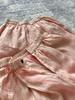 2024 Summer Arrival: Women's Shrimp Pink Tulle Linen Wide-Leg Long Pants