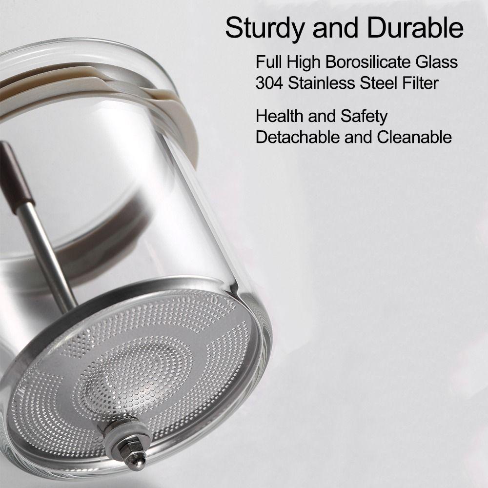 Creative Tea separation Glass Teapot 650ML One-button Filtering Teapot  Office