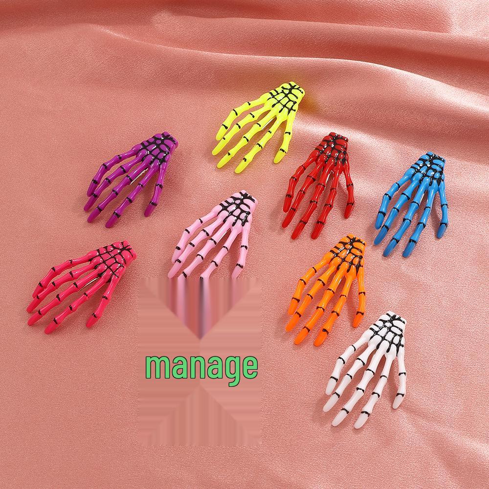 Harajuku Gothic Skull Hand Bone Hair Clip - Bloody Skull Grip