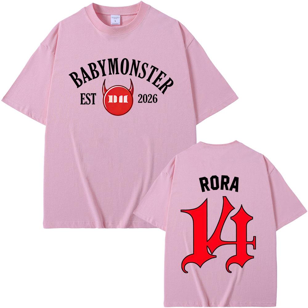 Hot Kpop Band Babymonster Ahyeon Asa Rami Rora Ruka Pharita Chiquita Tshirt Unisex Women Korean Fashion Trend Short Sleeve T Shirt