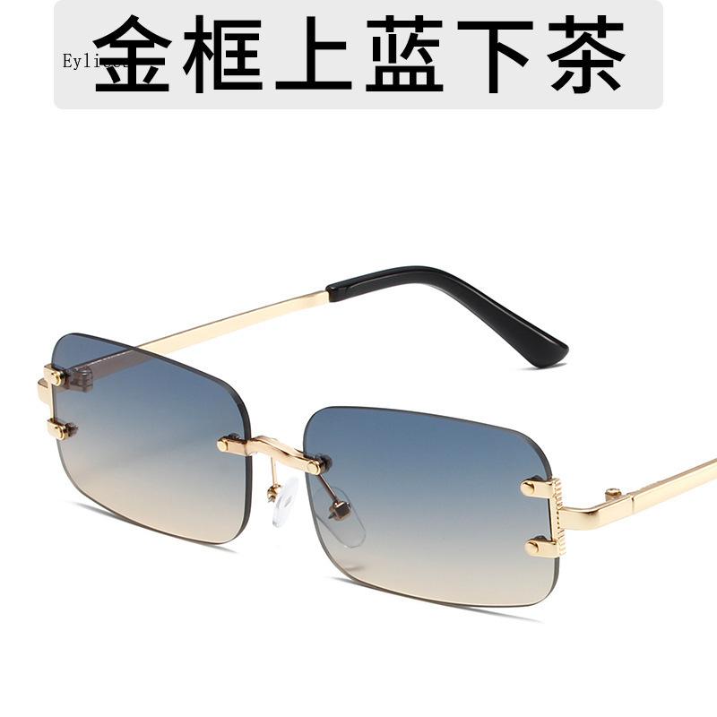 Square Rimless Sunglasses Women Europe And The United States Fashion Modern Glasses With Street Shot Fashionable Sunglasses