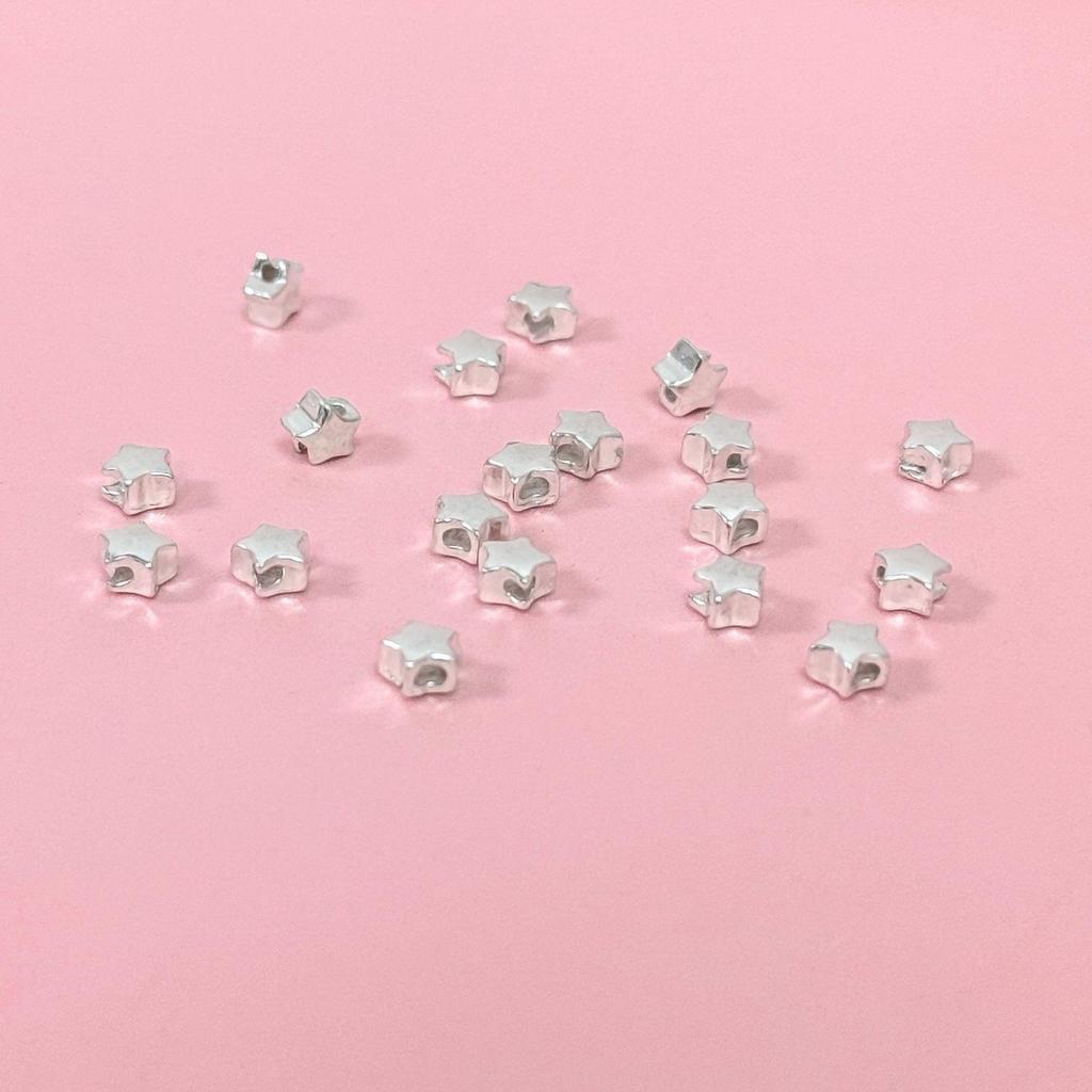 S925 Sterling Silver Five-Pointed Star Spacer Beads for DIY Jewelry and Bracelet Crafting