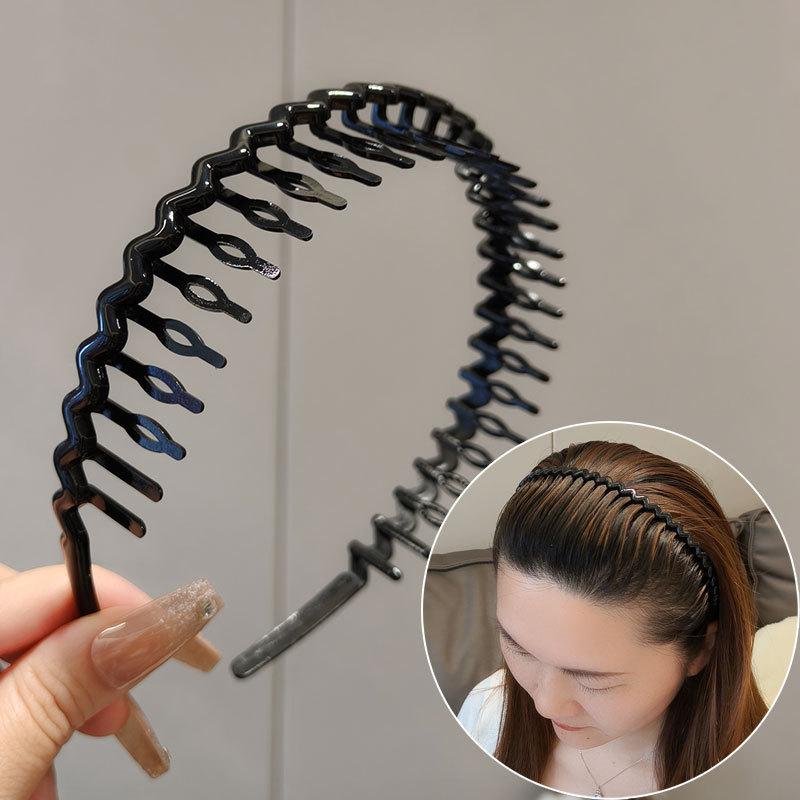 Women's Fashionable and Versatile Hairband for Going Out, Crushed Hairpin with Teeth, Non-slip Face Washing Headband Headdress