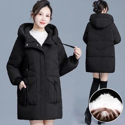 Roupas de Algodão Acolchoado de Inverno, Estilo Ocidental, Senhoras de Inverno, Jaquetas de Outono e Inverno, Comprimento Médio