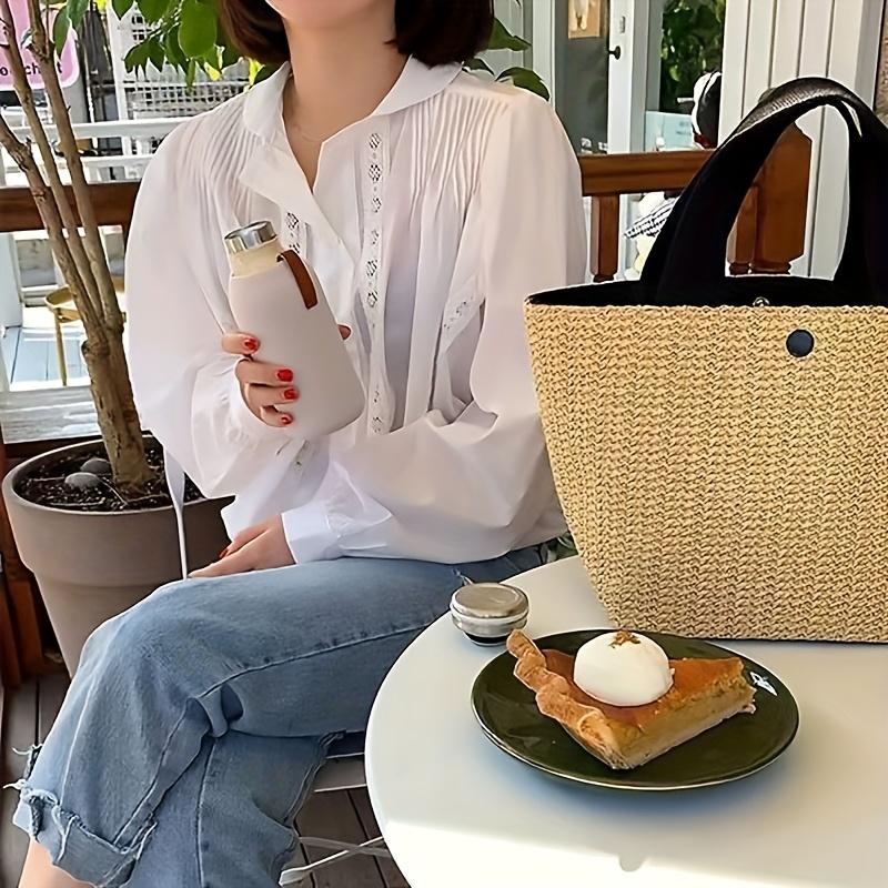 1 adet Boho Tarzı Büyük Dokuma Tote Çanta - Plaj, Kamp, Piknik ve Daha Fazlası için Geniş El Çantası, Kadınların Açık Hava Maceraları için İdeal, Plaj Çantası