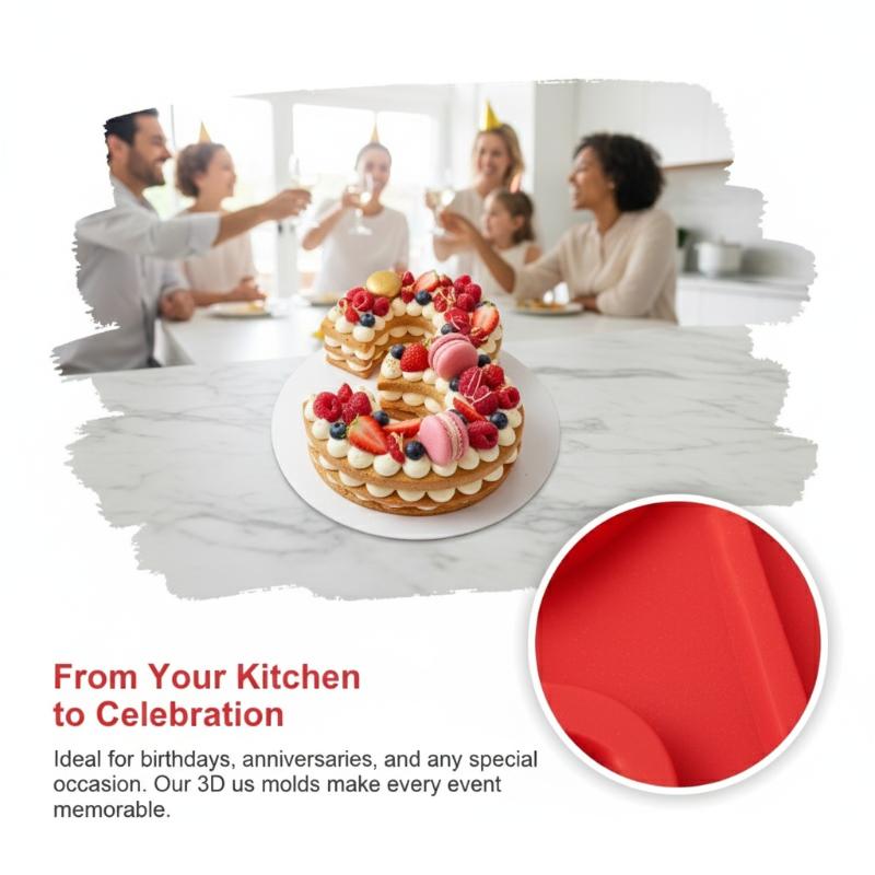 1Pcs 10 Inches Number Baking Moulds Large Silicone 3D Number Cake Moulds DIY Baking Moulds Number Shape 0-9 For Birthday