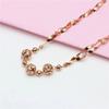 Simple and Shiny Round Beads Chain Bracelet for Women Copper Plated Rose Gold New In Bangles Party Zircon Gift