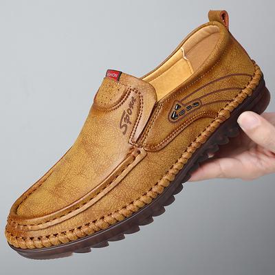 Mode Neue Herren Lederschuhe Gute Qualität Handnähen Fahrschuhe für Herren Slipper Schuhe Weiche Sohle Herren Freizeitschuhe Strapazierfähig