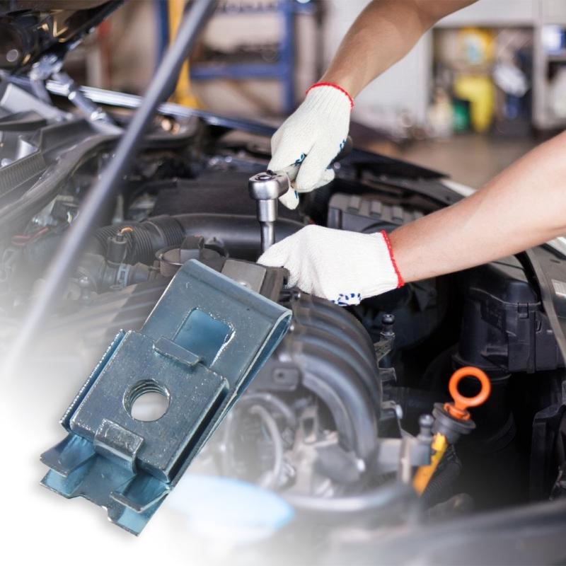 90Pieces Thickened U Shape Metal Nut Set Zinc Alloy Clamping Fasteners with Thread for Vehicle Door Trim Maintenance