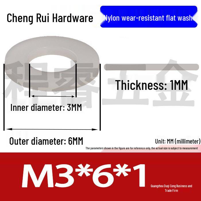 Ultra-Thin Nylon Insulating Flat Washers: M2-M32 Sizes