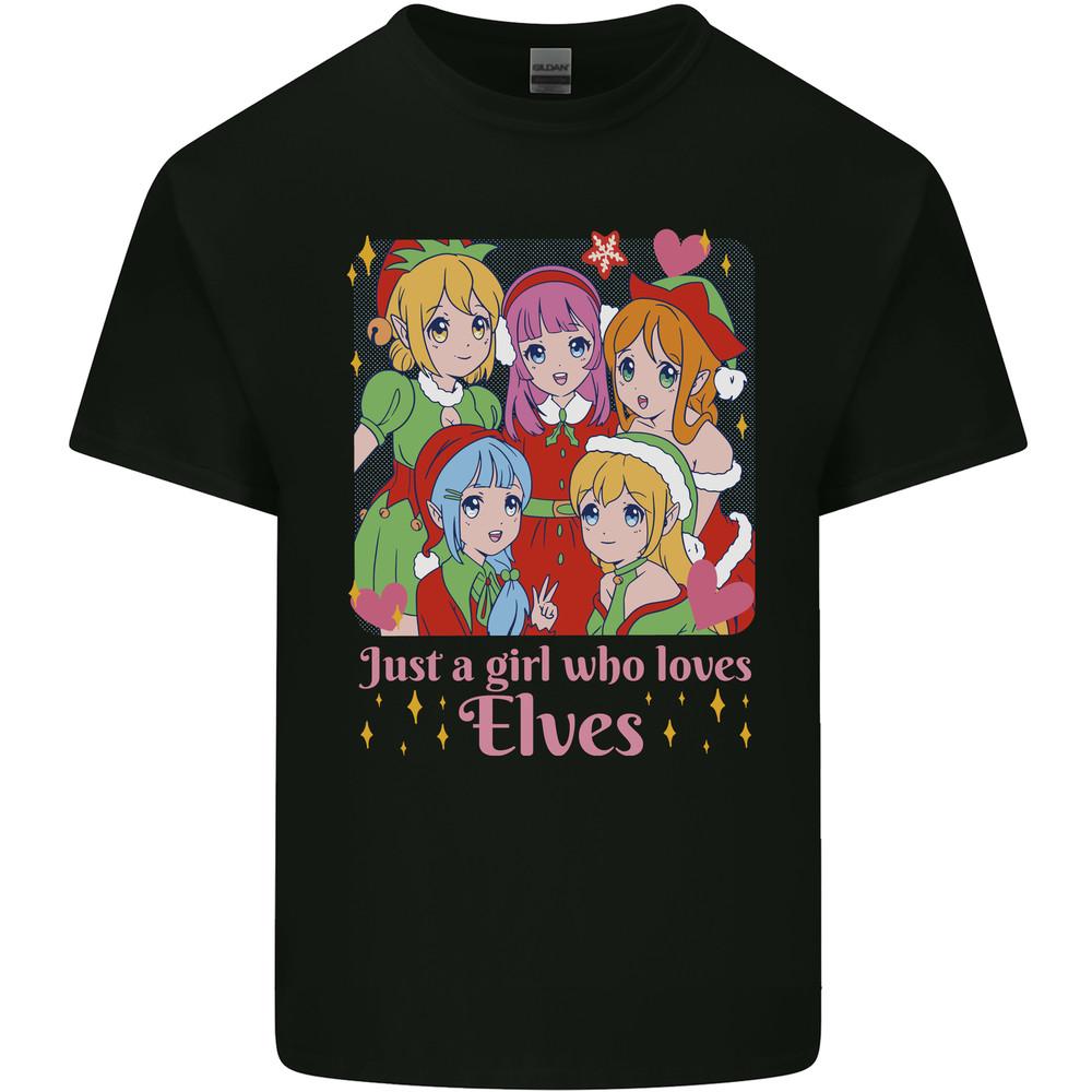A Girl Who Loves Elves Christmas Anime Xmas Mens Light Cotton T-Shirt Unisex T-Shirt S