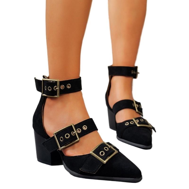 Fashion 2025 New Ladies Shoes Belt Buckle Women's Sandals Fashion Closed Toe Office and Career Summer Rome Retro Best Seller Heels Women