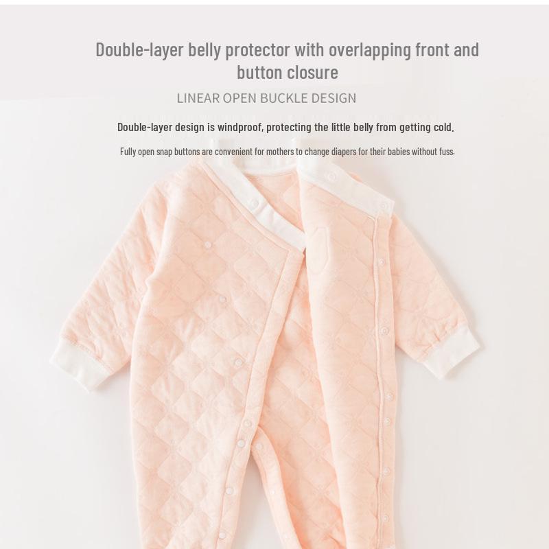 Quilted Baby Romper: Warm Cotton Onesie for Autumn & Winter