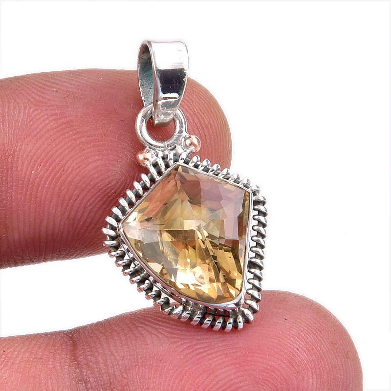

Natural Citrine Gemstone Handmade 925 Solid Sterling Silver Gift Pendant 1 L6R36