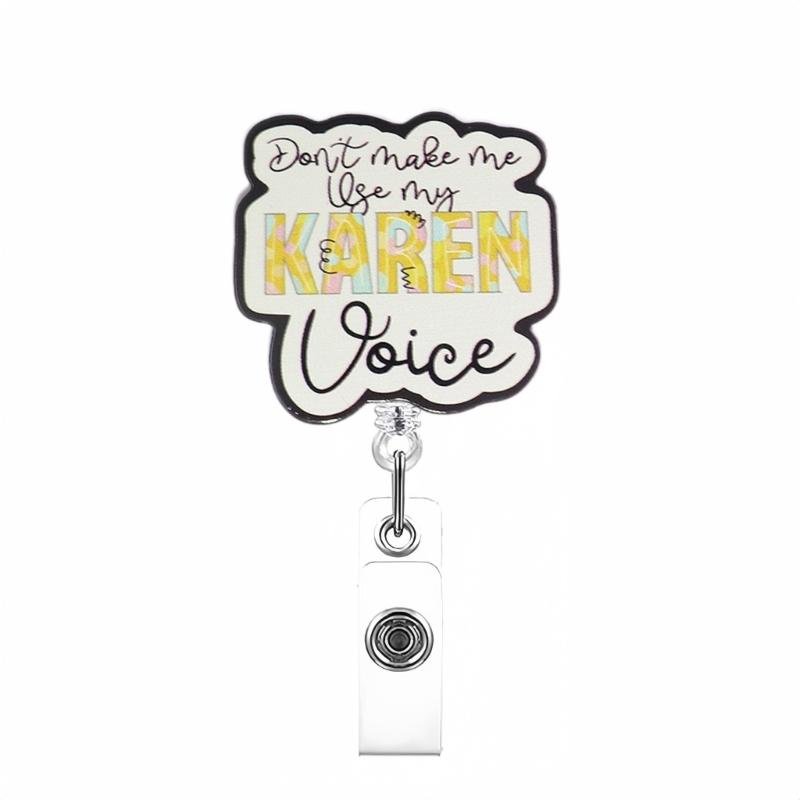 Cartoon Acrylic Badge Holder Retractable Badge Holder Retractable Badge Holder with Metal Clip for Nurse Doctor Student