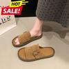 Fashion Suede Leather Women's Flat Slippers Fashion Buckle Belt Non-Slip Sandals Large Size Woman Summer Casual Shoes Platform Sandalias