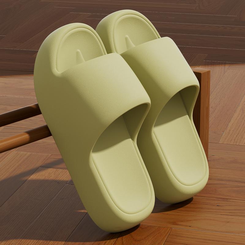 Unisex rutschfeste Badezimmer Hausschuhe Weiche Sohle EVA Kissen Slides Sommer Flache Strandsandalen Damen Dicke Plateau Wolkenpantoffeln