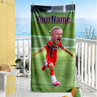 Haaland Customizable Name Beach Towel Soft Durable Quick-Dry Suitable for Sports Travel Swimming Yoga Bathroom Beach And Pool