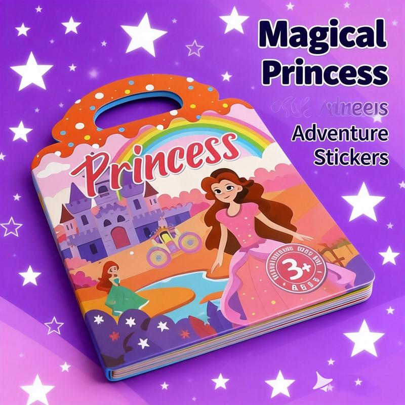 6pcs/set Children Sticker Book Cartoon Scene Reusable Sticker Books Bubble Jelly Paste Sticker Toys Learning Classic Toys