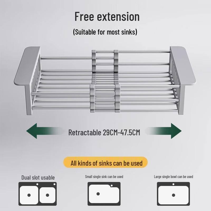 Expandable Kitchen Sink Drainer & Storage Rack