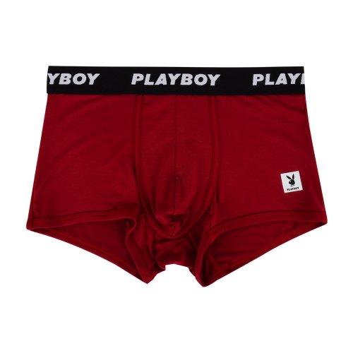 

[Playboy] Мужские трусы-боксеры из вискозы White Label, цвет бордовый, одинарная упаковка PMD2103-WI [Доставка из Кореи] 100% оригинал 100