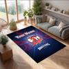 Sydney Roosters Crystal Velvet Rug, Custom Name Text Personalized Non‑Slip Floor Mat for Home Decor Gift