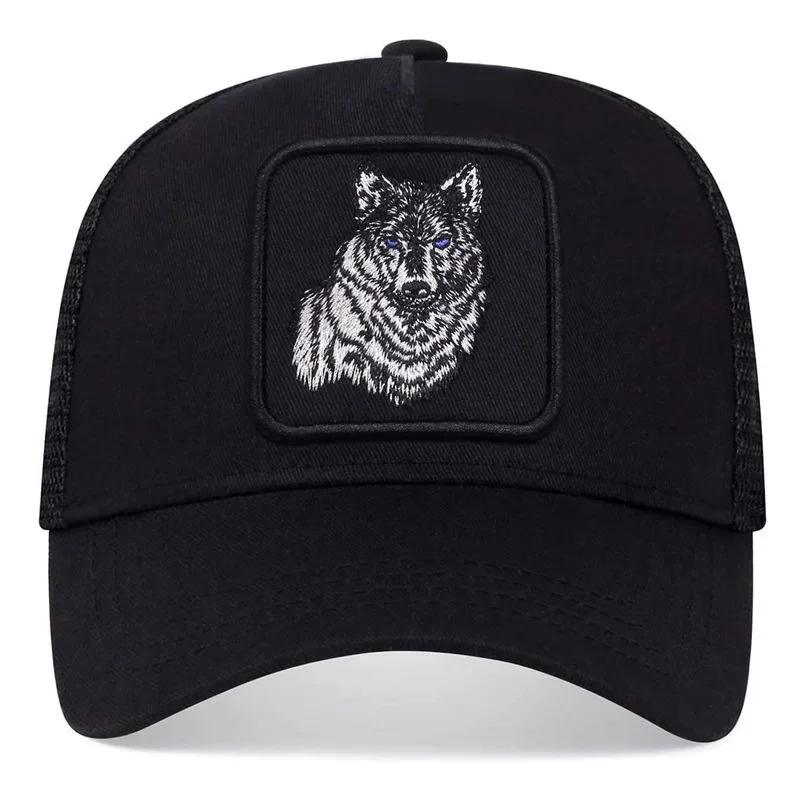 2025 New Embroidered Wolf Men's Fashion Casual Cap Women's Outdoor Breathable Sunshade Net Hat Summer Baseball Cap Breathable