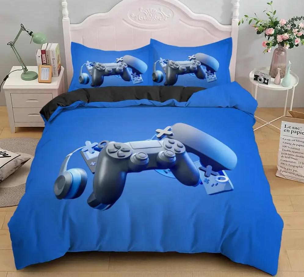 Games Comforter Cover Gamepad Bedding Set For Boys Kids Video Modern Gamer Console Quilt 2 Or 3 Pcs Soft Twin Duvet Cover Set
