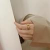 European & American Retro Irregular Water Drop Open Ring - Women's Adjustable Gold Smooth Ball Joint Ring