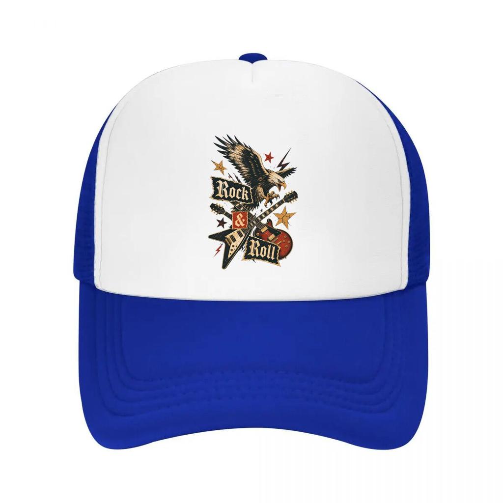Vintage Eagle Guitar Rebel Spirit Mesh Baseball Cap Casual Hat Outdoor For Womens Unisex FeUnisex