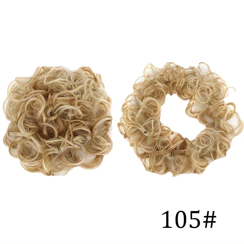 Fluffy caterpillar style curly hair bun wig ladies' hair bun wig easy to wear suitable for all hair types and face shapes