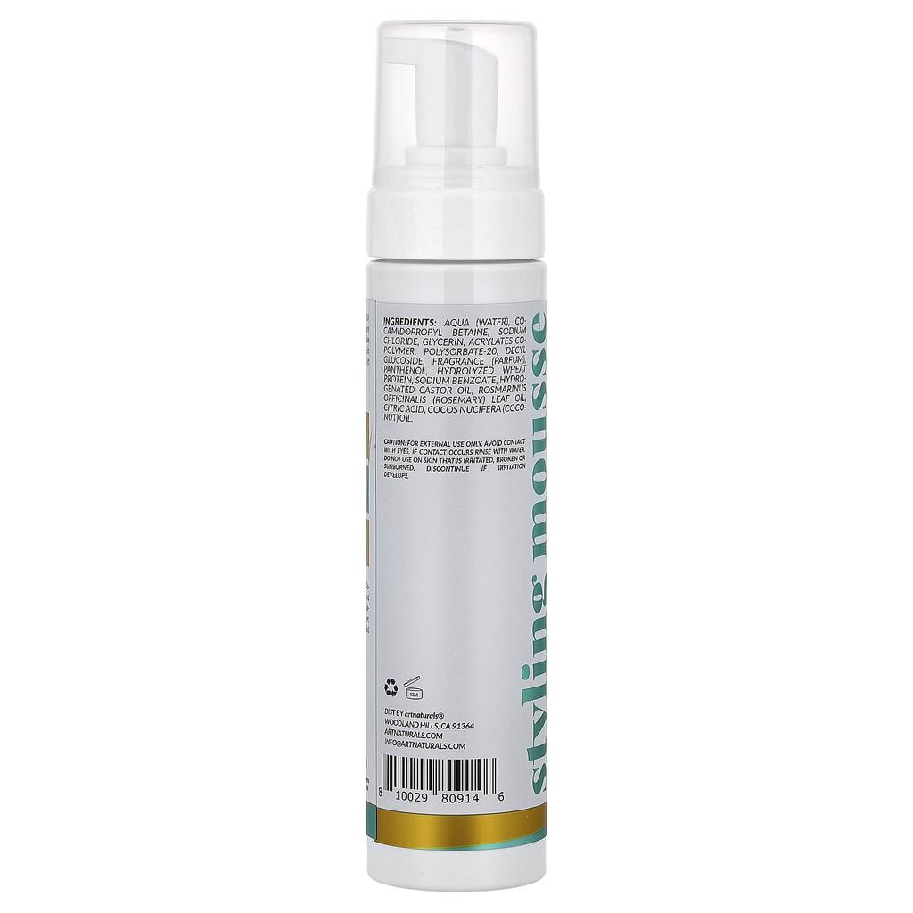 Rosemary & Castor Oil Styling Mousse, All Hair Types, 236Ml(8Fl Oz)