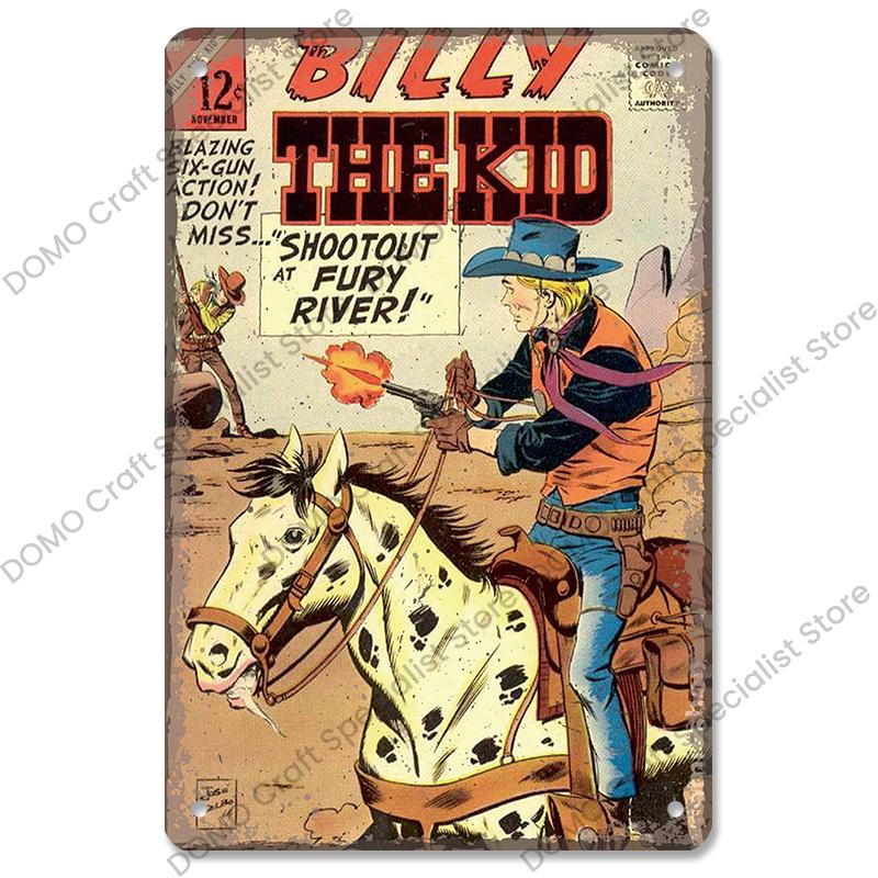 Western Cowboys Vintage Poster Metal Tin Signs Lone Ranger Horse Retro Metal Plate Wall Decor for Jockey Club Pub Man Cave
