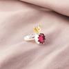 Pink Rubellite Gemstone 925 Solid Silver Jewelry Handmade Two Tone Ring For Her RR-58-11