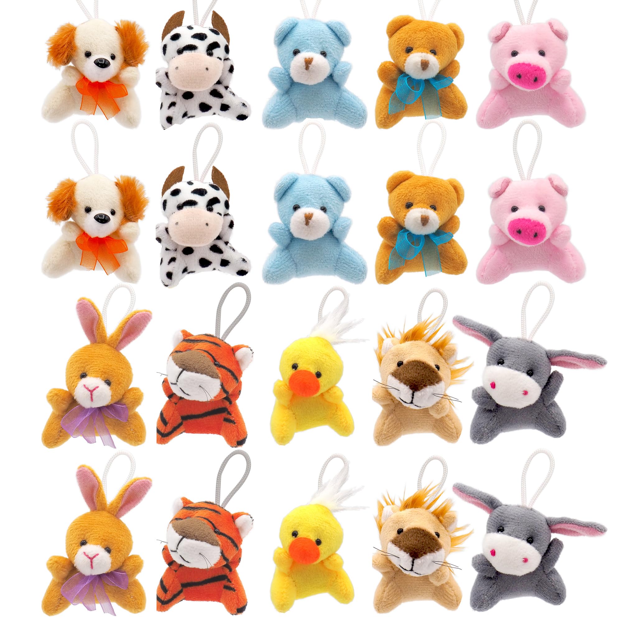 

Sanyodo Mini Animal Plush Mascots (20 pieces total, 10 types x 2 of each) (Large capacity, perfect for children s parties, birthday parties, fun