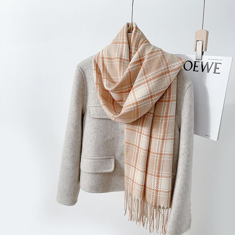 

Осень и зима новый имитация кашемира клетчатый шарф шаль женский колледж ветер холодный теплый модный универсальный шарф 68*180cm