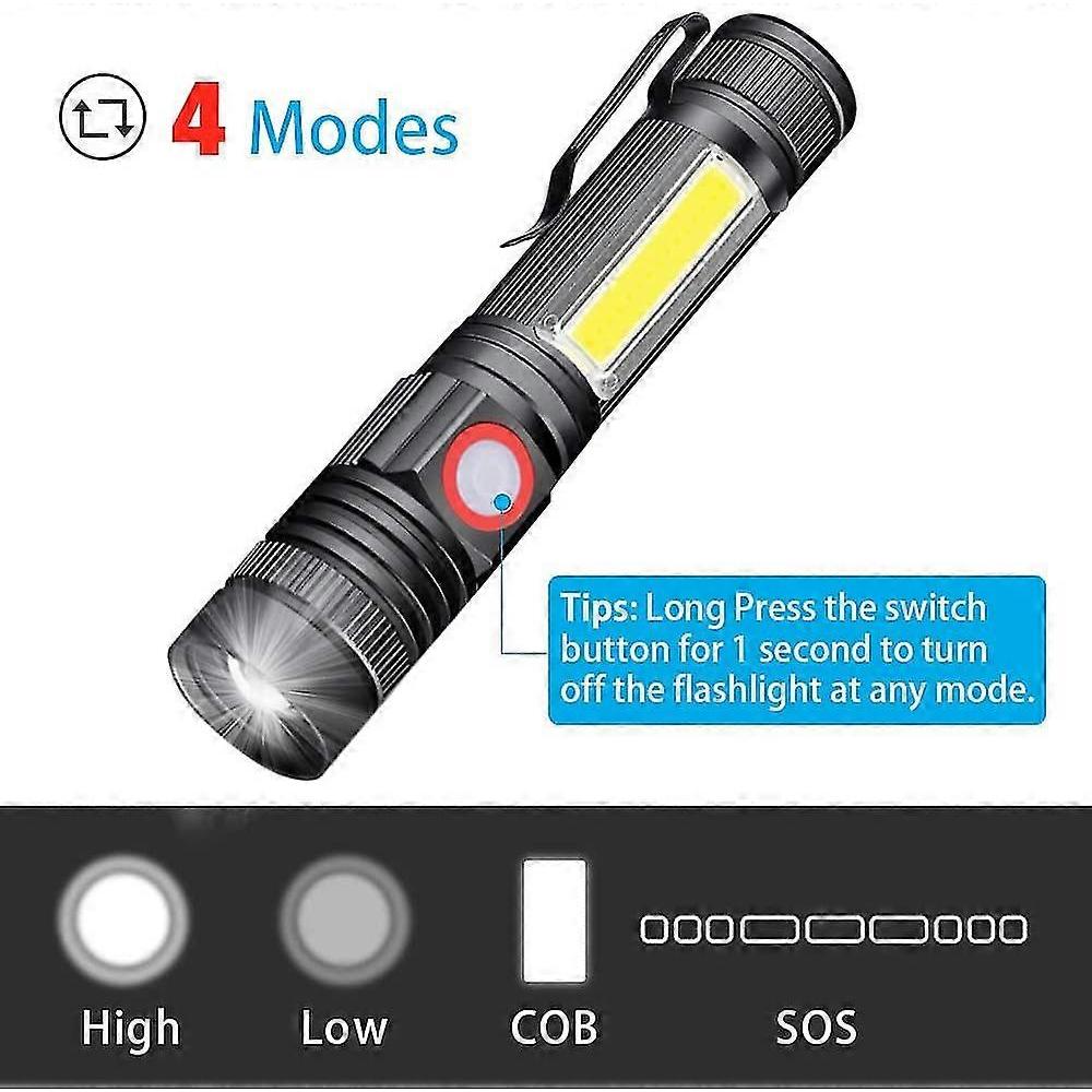Led Torch Led Flashlight Adjustable Focus Handheld Torches Super Bright Pocket
