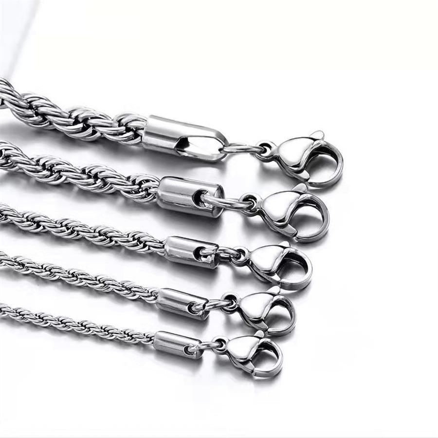 

Европейская и американская мода Мужской хип-хоп чокер с подвеской «Драконья кость» из титановой стали и плетеной цепочки из нержавеющей стали 45cm