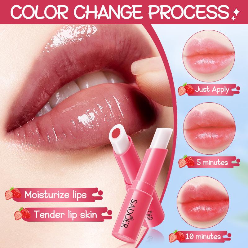 Long Lasting Nourishing Lipbalm Strawberry Warm Changing Water Lipstick Moisturizing Warm Changing Lipstick Korean Lip Care
