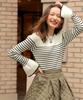Titibait Boat Neck Bell Sleeve Knit White (ACXP3869), Women's, Medium,