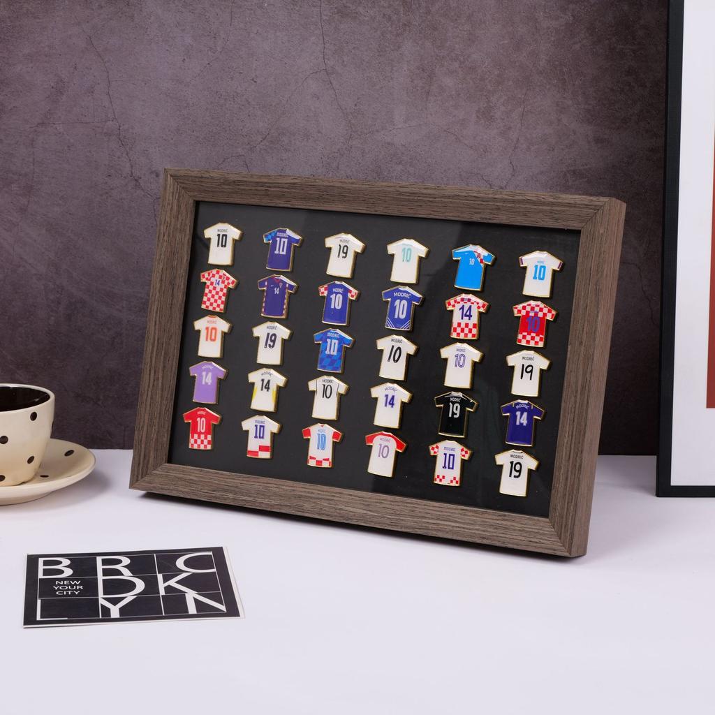 Fußballstar Trikot Abzeichen Fotorahmen, Geburtstagsgeschenk für Freund Ehemann, Tischdekoration Andenken